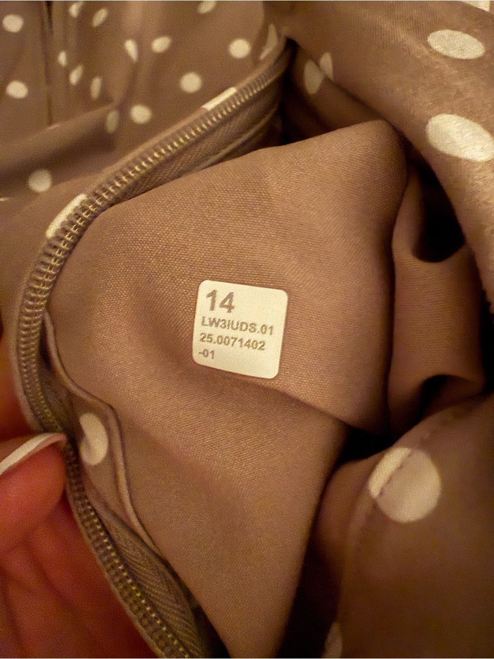 Lululemon Beige Polka Dot Zip-Up Jacket - Picture 2 of 5